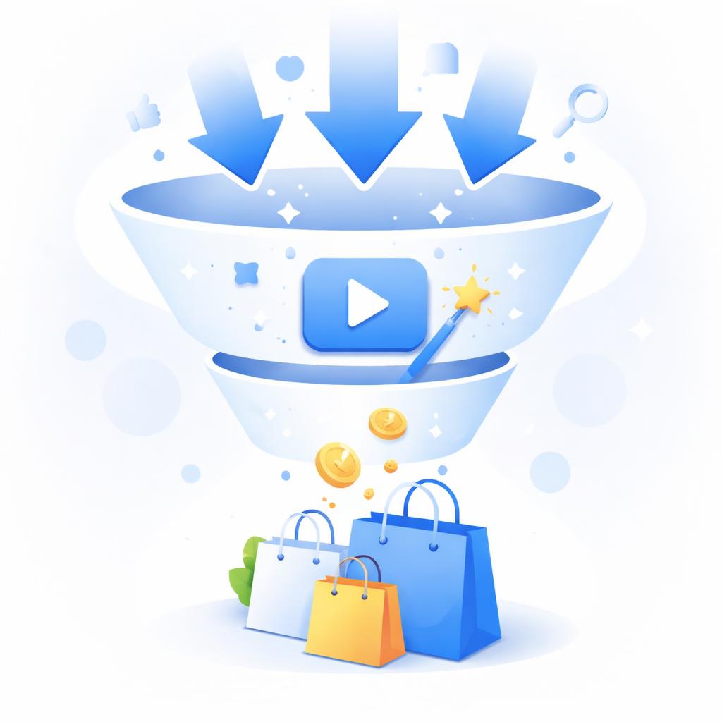 AI UGC in the Shopify sales funnel Growth funnel showing AI UGC driving sales