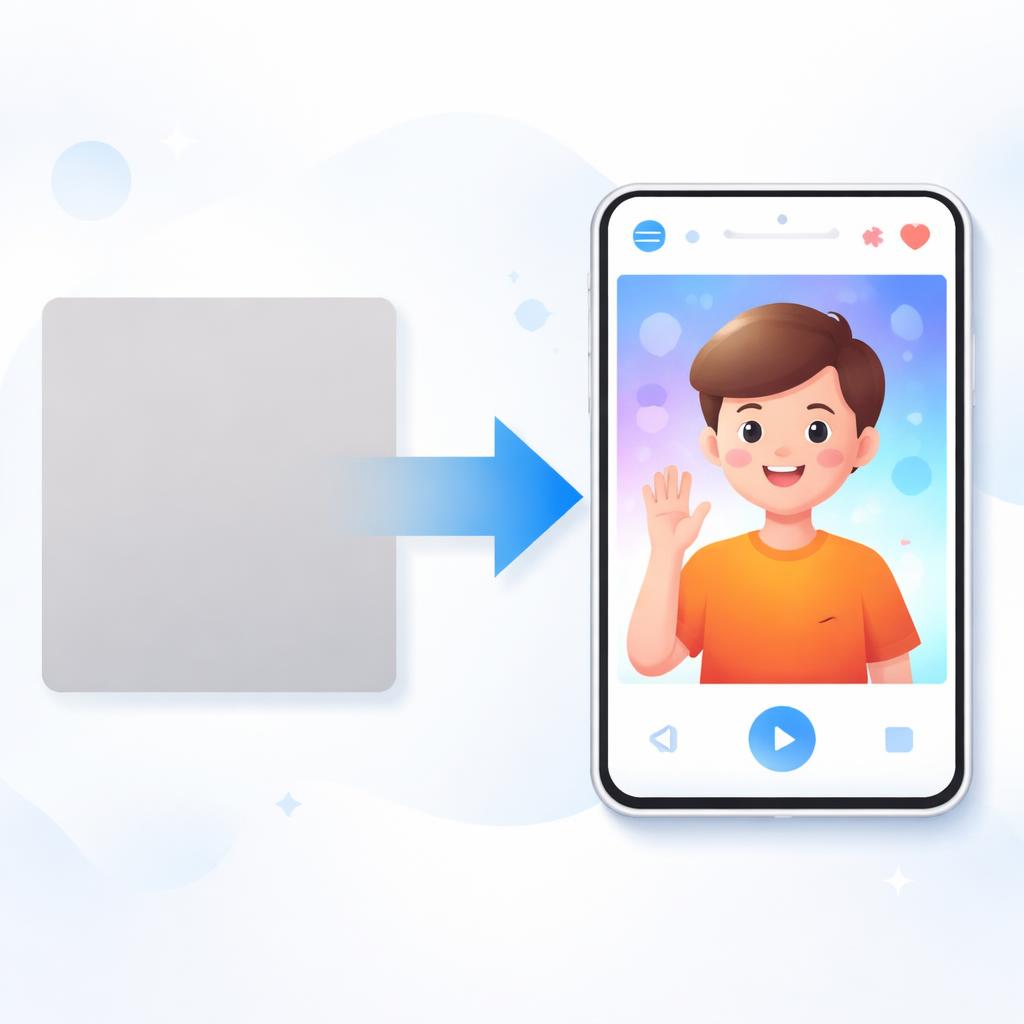 A split screen showing a static product photo pivoting into a high-converting AI UGC video on a smartphone.