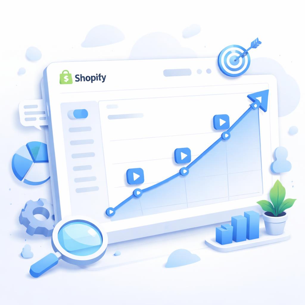 Scaling Valentine's Shopify video ads with AI UGC Growth chart showing rising Shopify sales