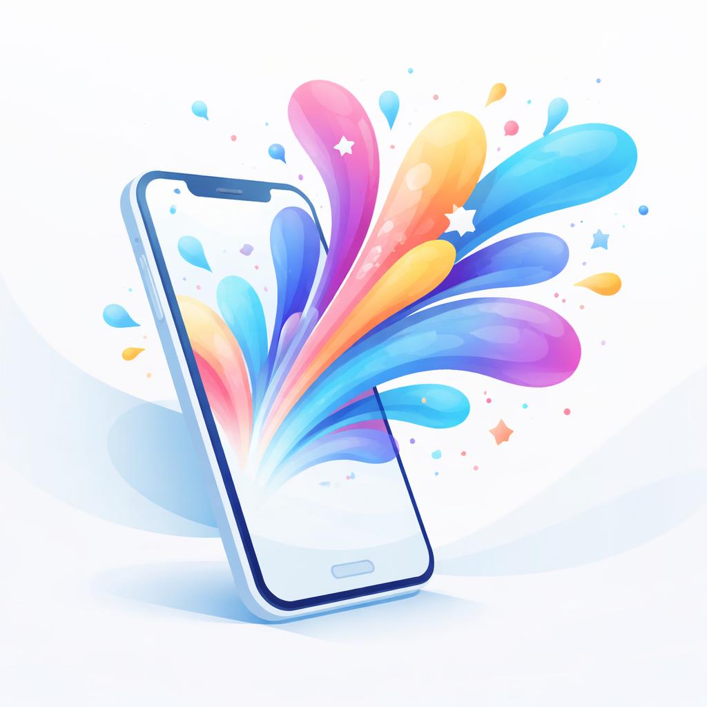 A vibrant illustration of a smartphone screen with a splash of color representing a thumb-stop hook