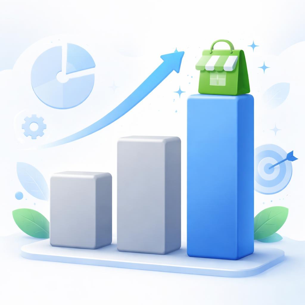 A chart showing growth over a competitor