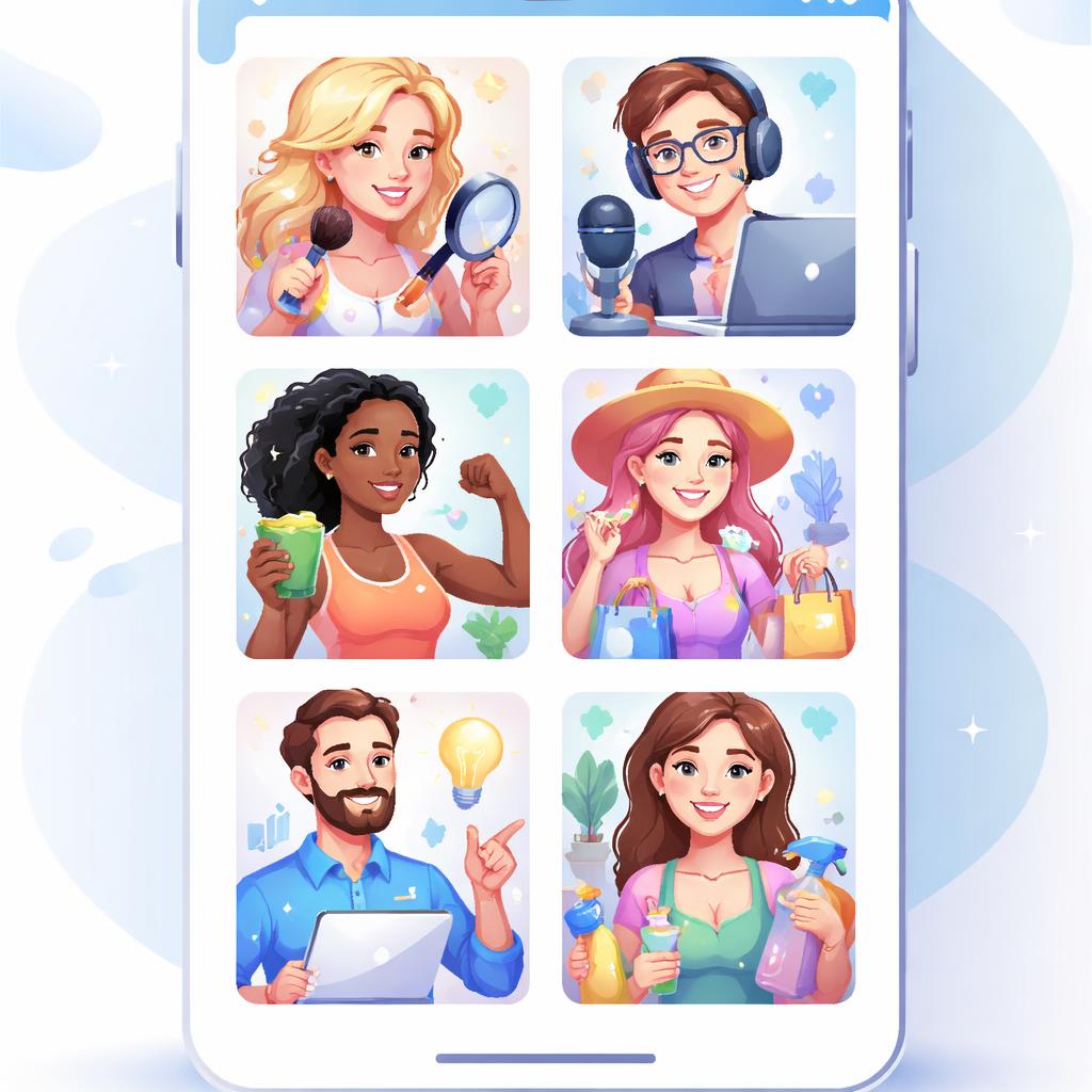 A grid of diverse AI creator personas for ad testing