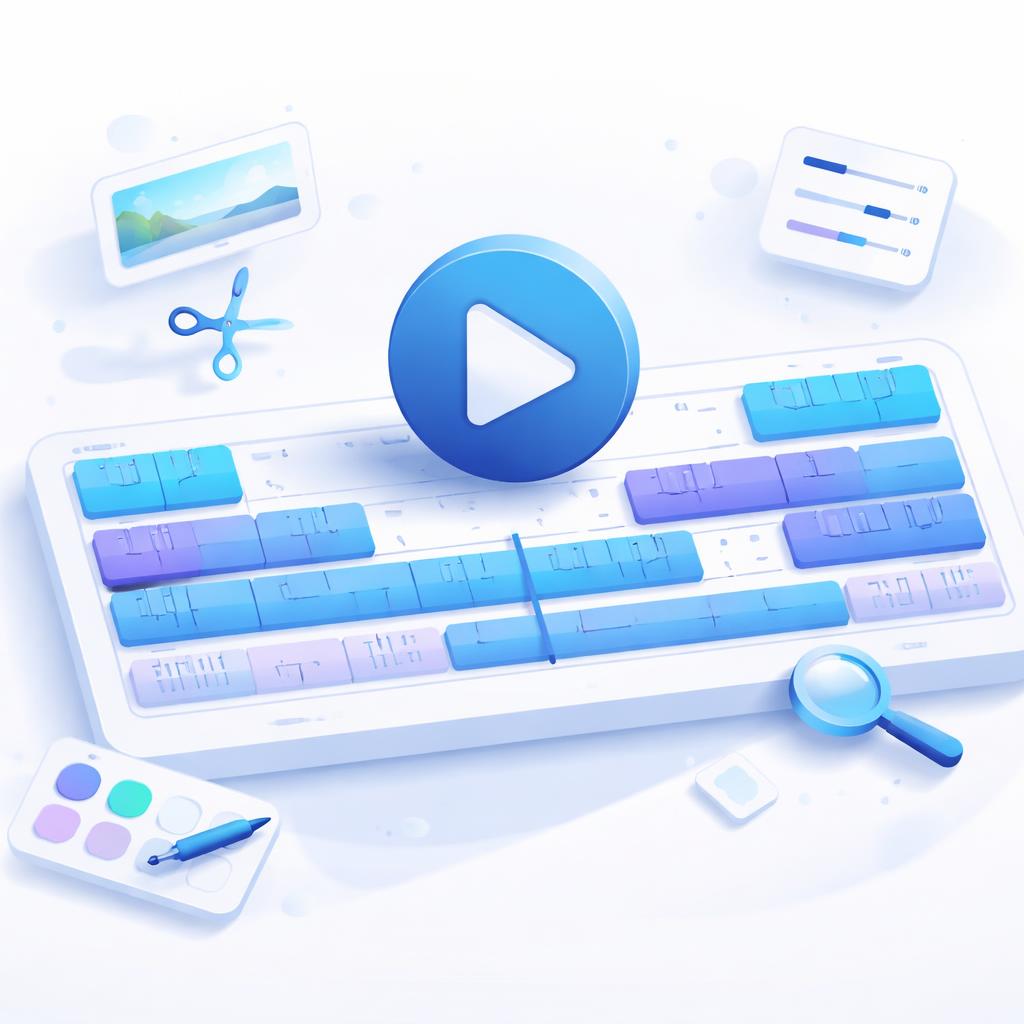 A video editing timeline showing modular segments