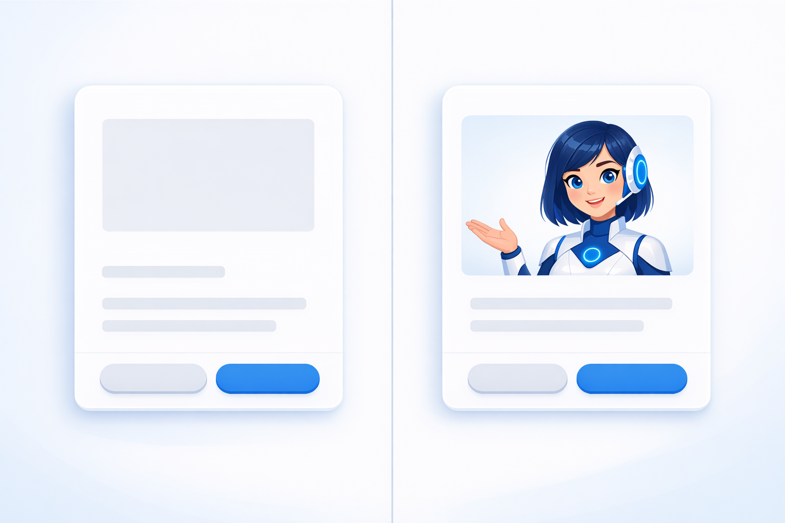 A friendly AI avatar spokesperson bridging the trust gap for a Shopify product