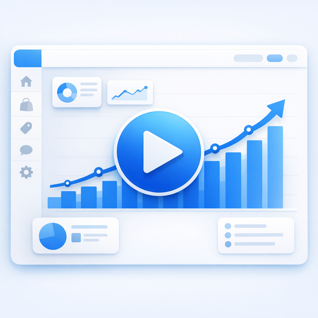 A growth chart showing the impact of video marketing on Shopify sales