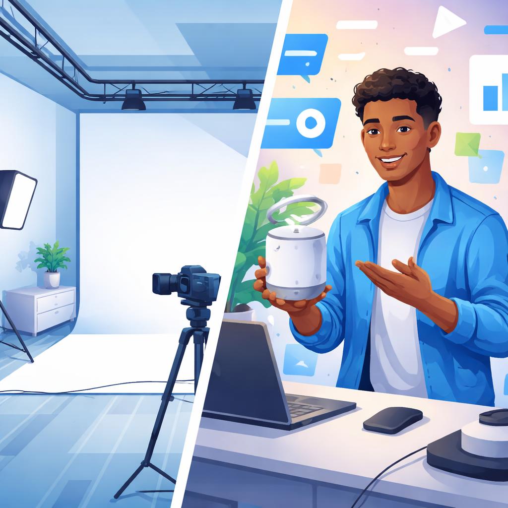 Using a virtual studio to launch Shopify products without samples Virtual Studio Illustration