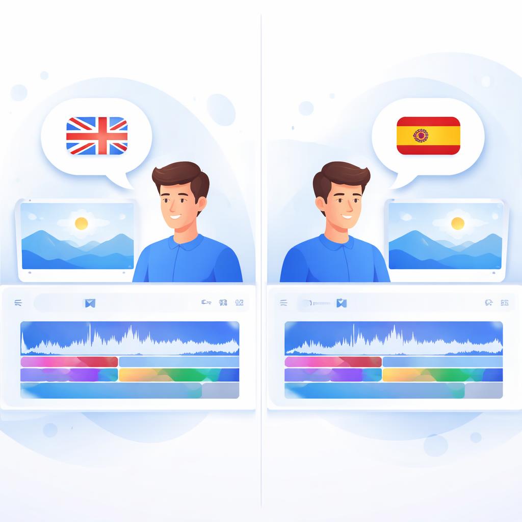 Illustration of localizing a video script for different markets