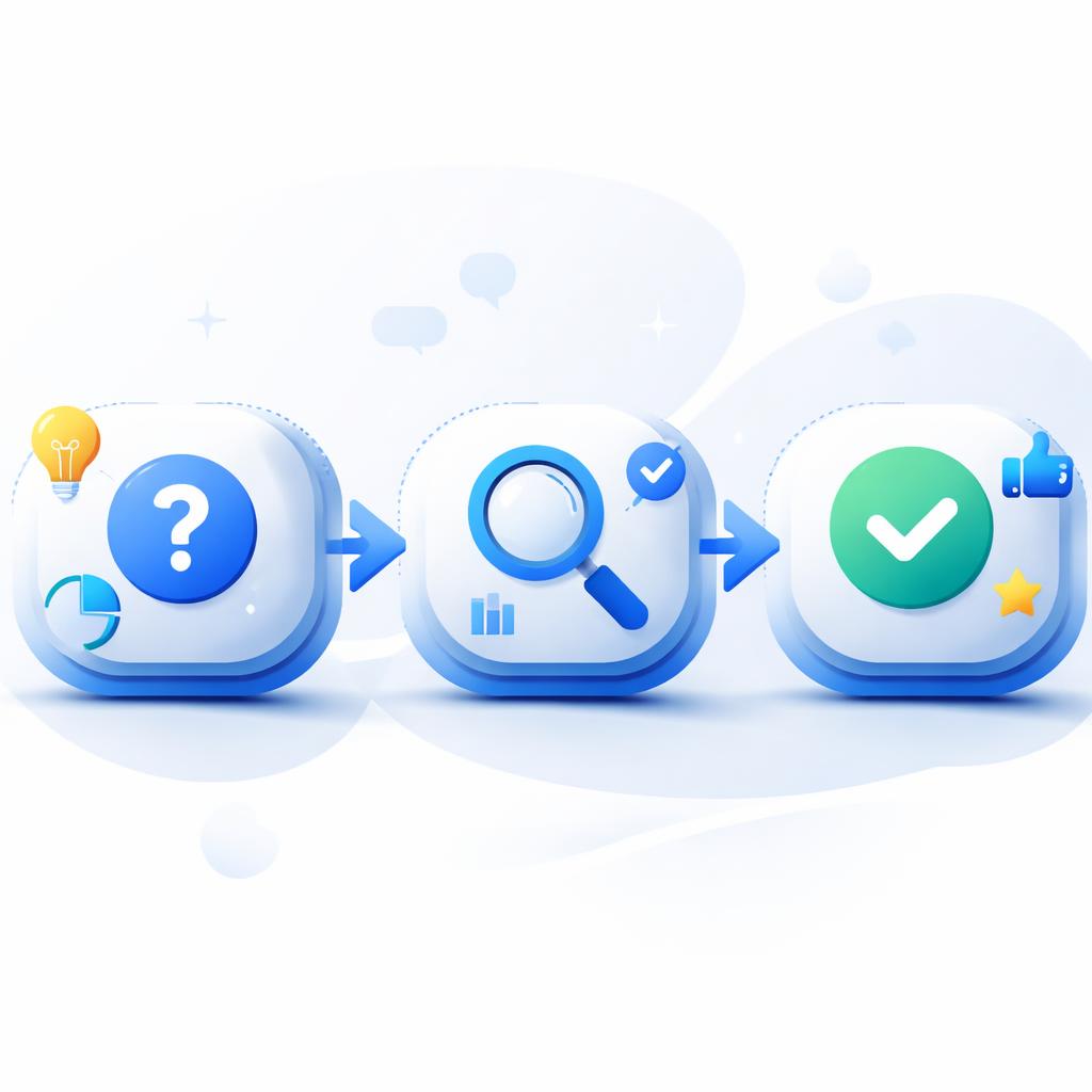 A three-step framework for high-AOV trust building using AI UGC scripts Marketing Framework Illustration