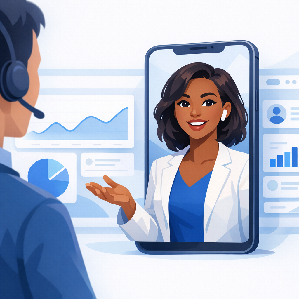 A professional AI avatar delivering a high-converting script