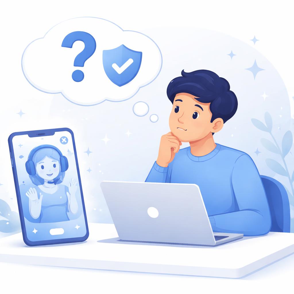 Overcoming Shopify sales objections with video A customer weighing their options before seeing a trust-building video