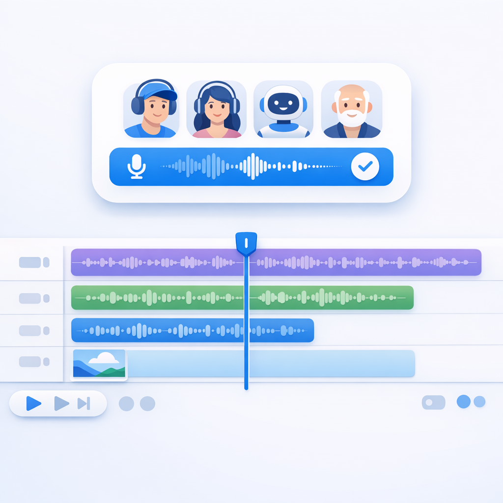 Selecting AI voice accents for UGC in the timeline editor