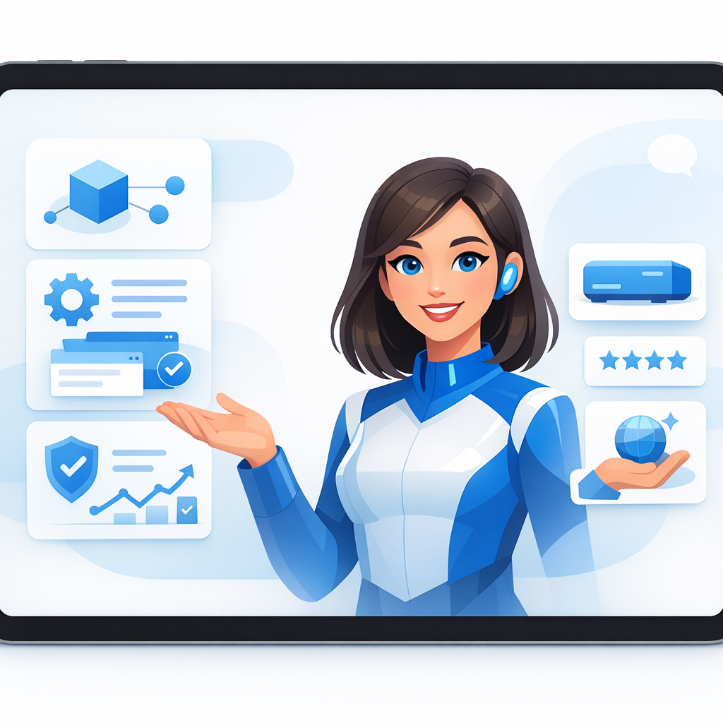 AI avatar explaining product features for a warm audience