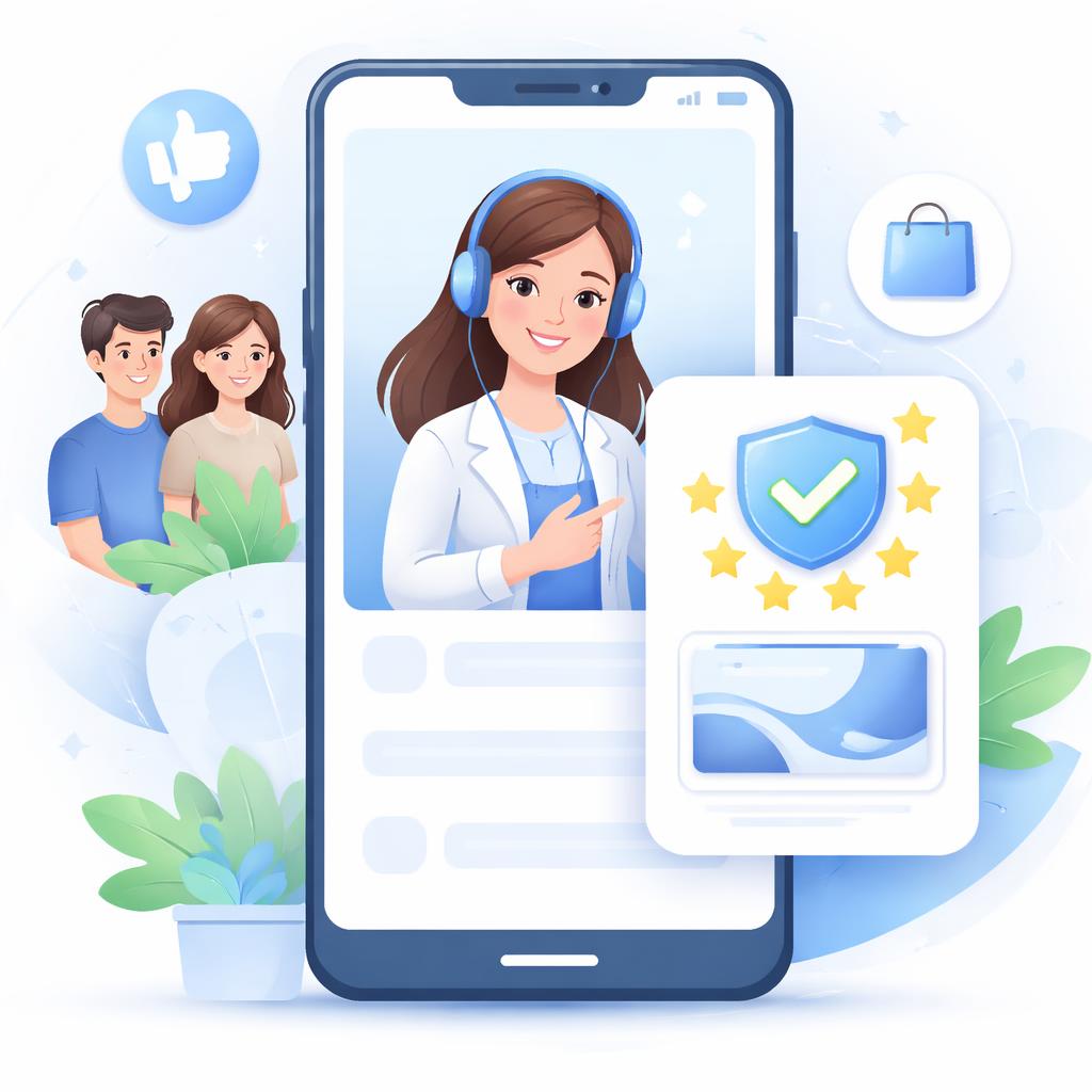 A friendly AI avatar providing social proof on a mobile screen