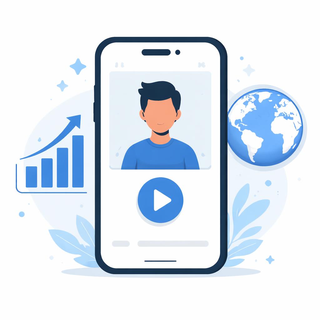 Global growth illustration with AI avatars
