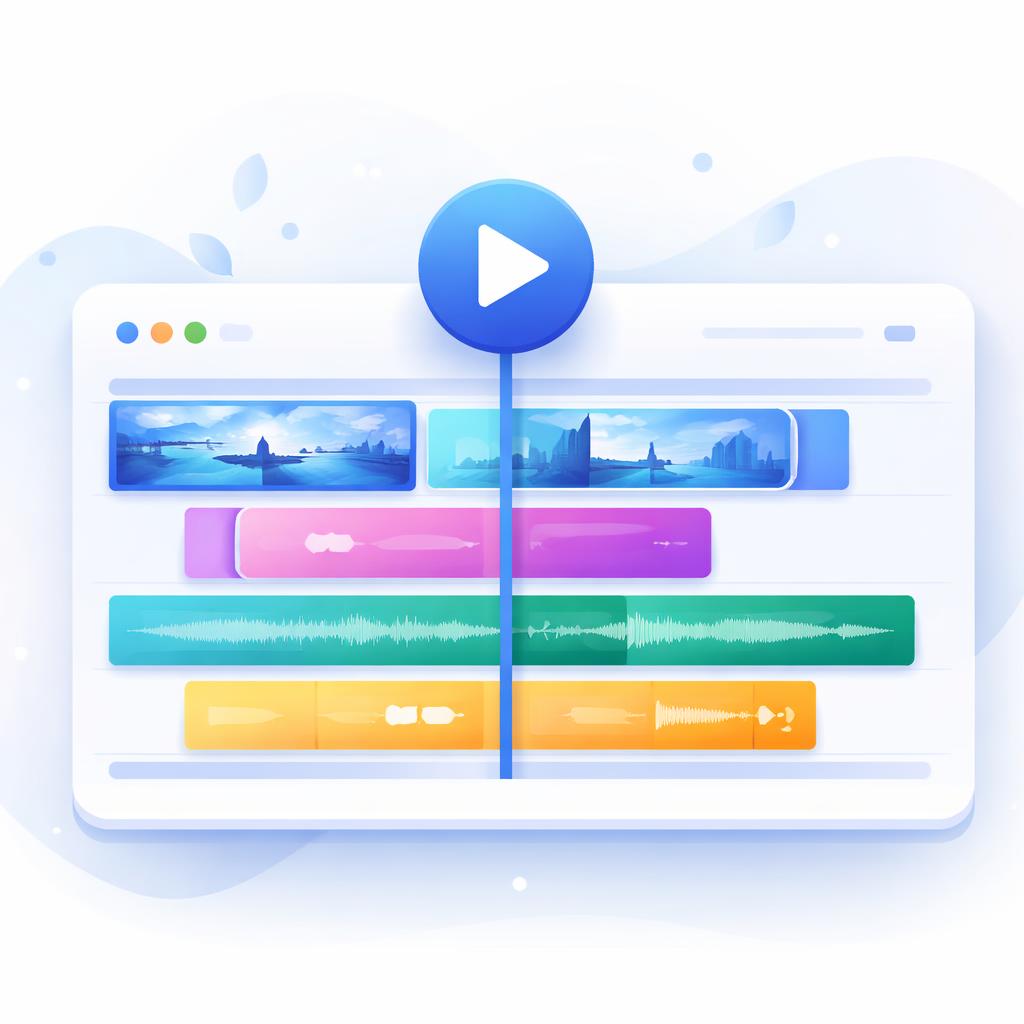 Video editor timeline showing segments