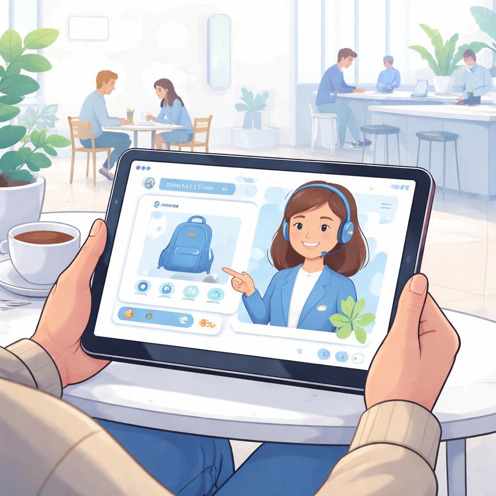 Consumer watching AI UGC on tablet