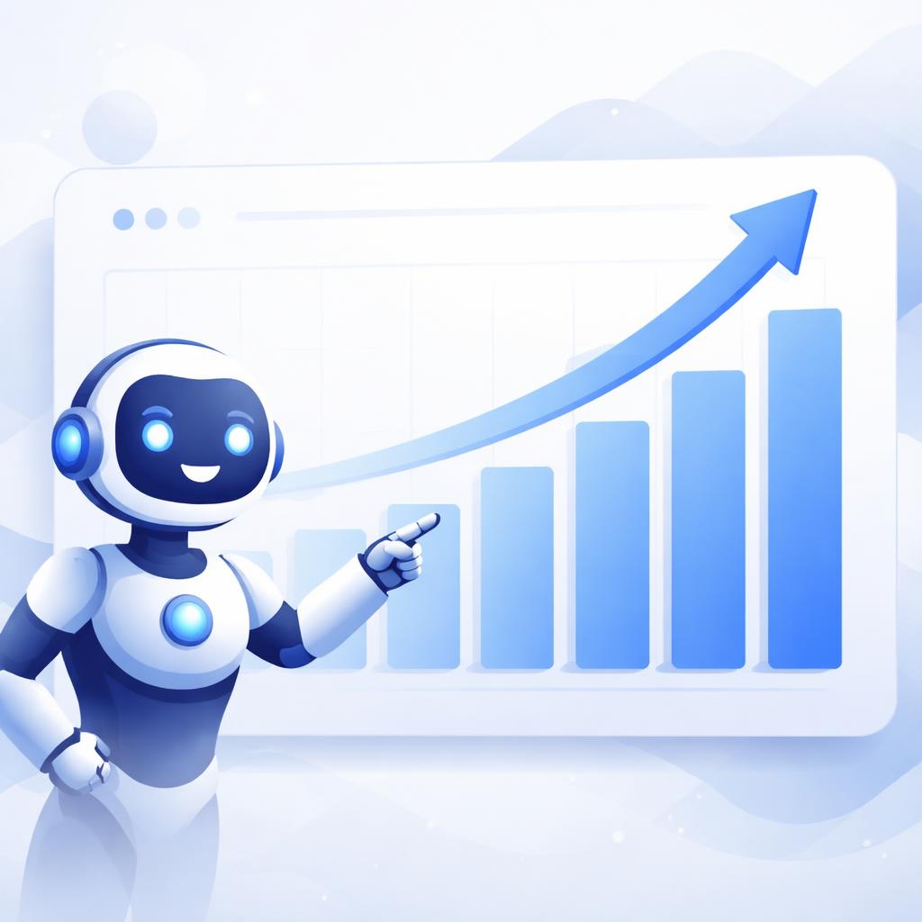 A sales graph showing upward growth powered by AI UGC video strategies.
