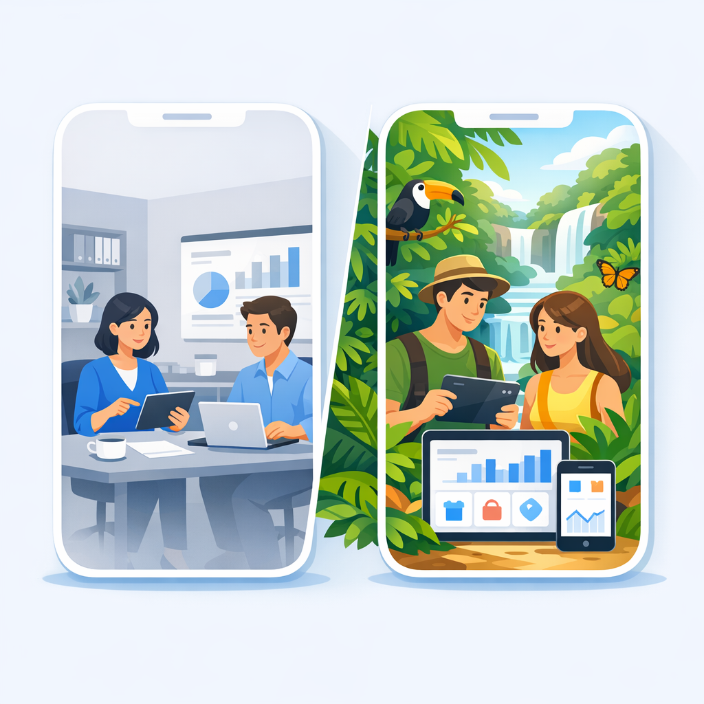 A comparison of boring vs vibrant backgrounds for video ads
