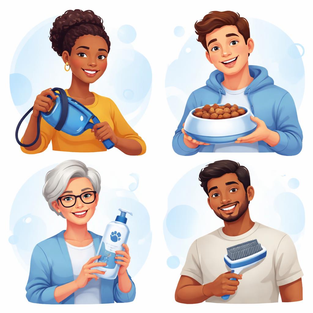 A grid of diverse AI avatars representing the variety of pet parents.