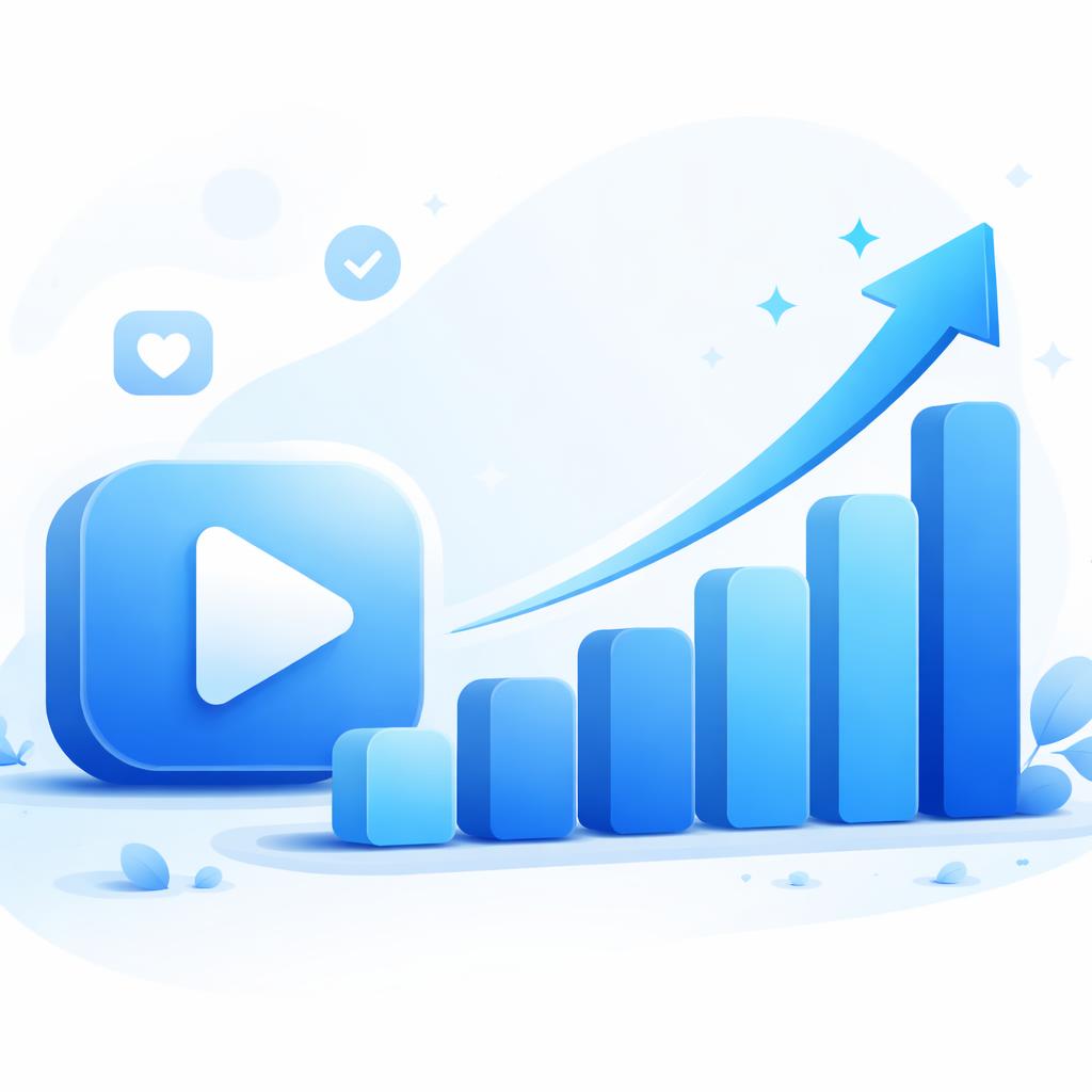 A growth chart showing retention rates climbing upward next to a video play icon