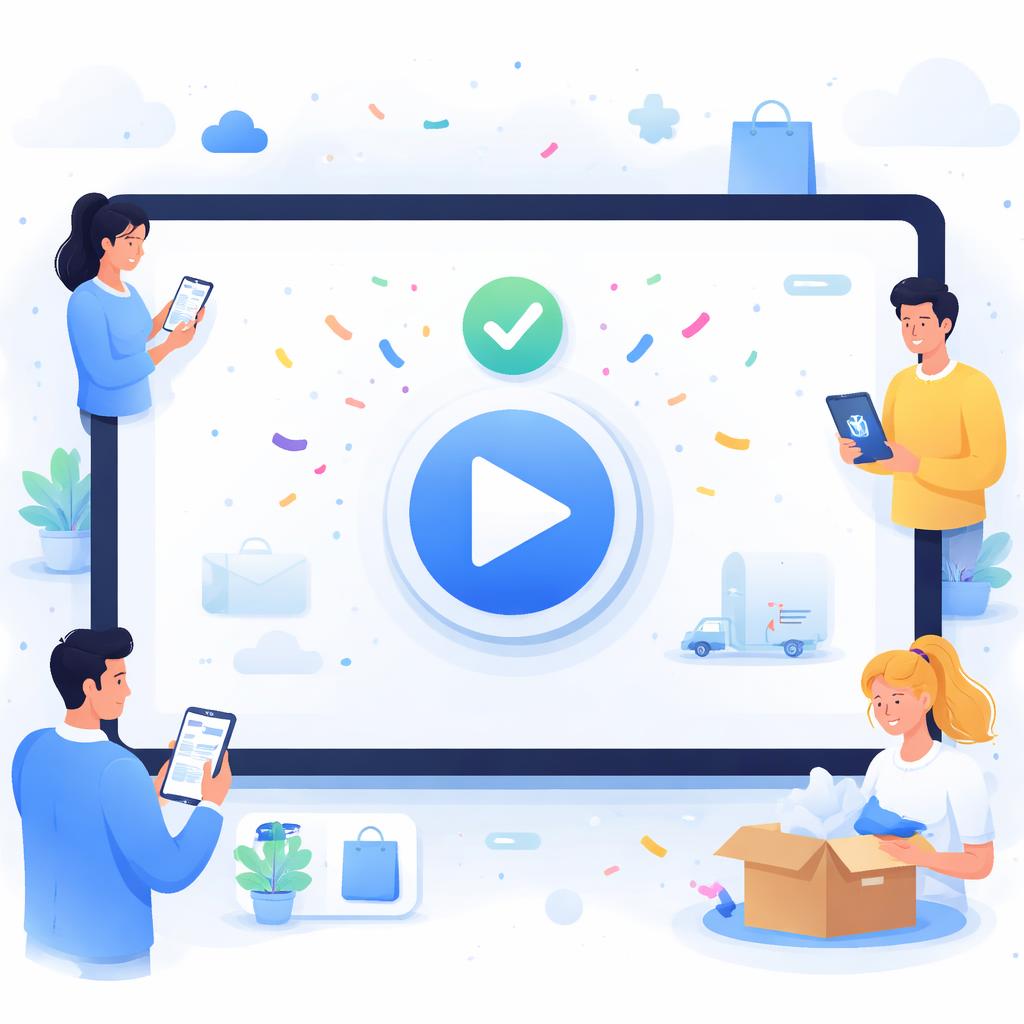 Embedding post-purchase video on your Shopify thank you page A tablet showing a Shopify thank you page with a video play button