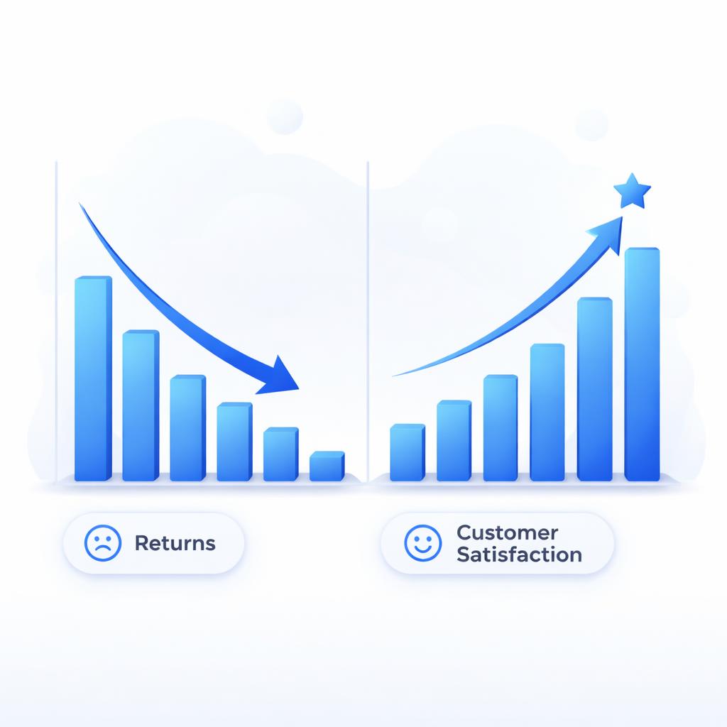 E-commerce metrics showing reduced returns