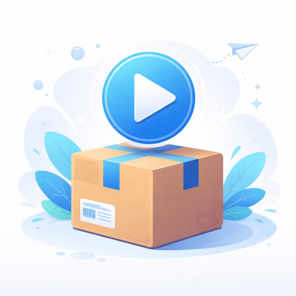 A stylized illustration of a package being delivered with a video guide icon representing how to reduce Shopify returns.