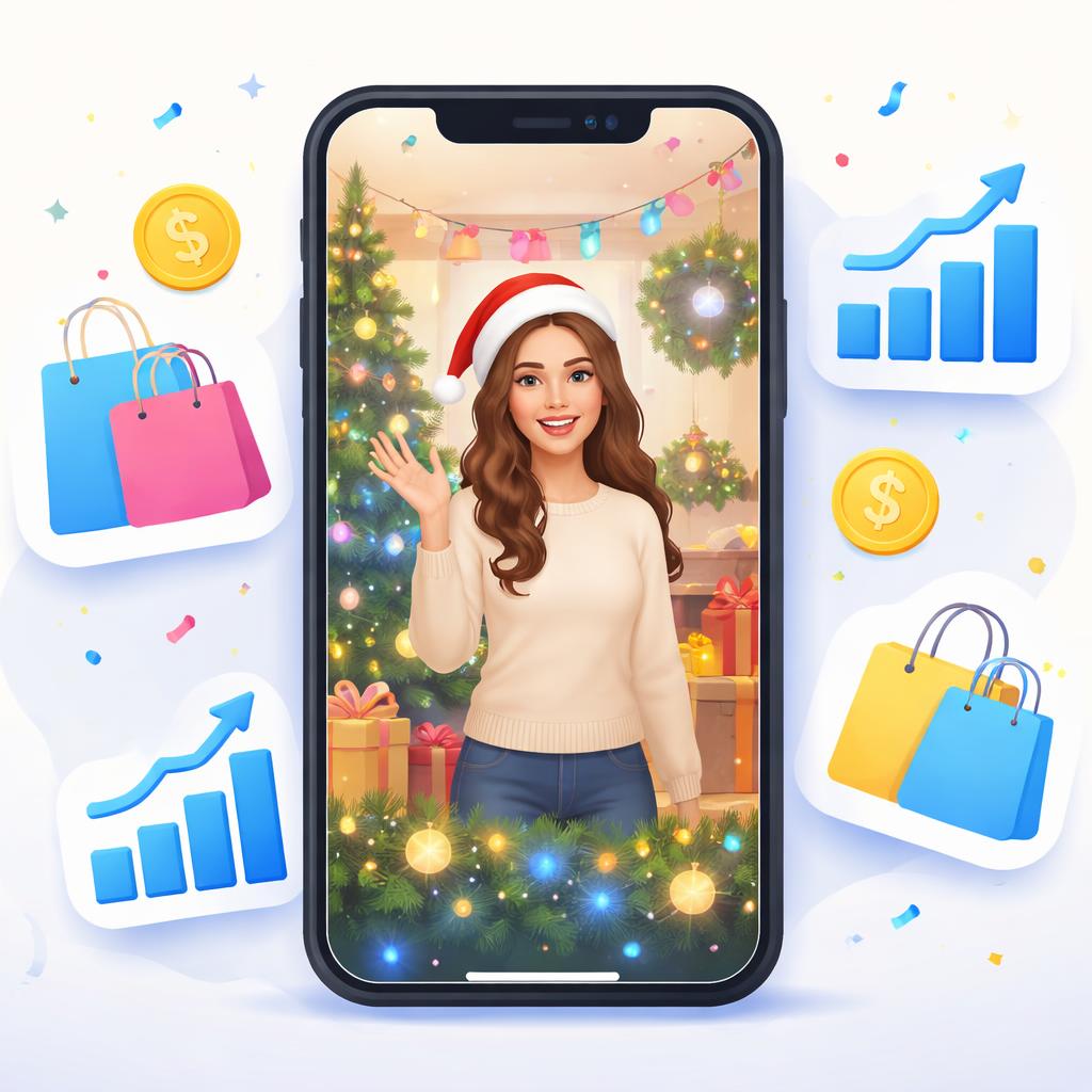 High-converting holiday video ads on mobile A mobile phone displaying a successful holiday video ad