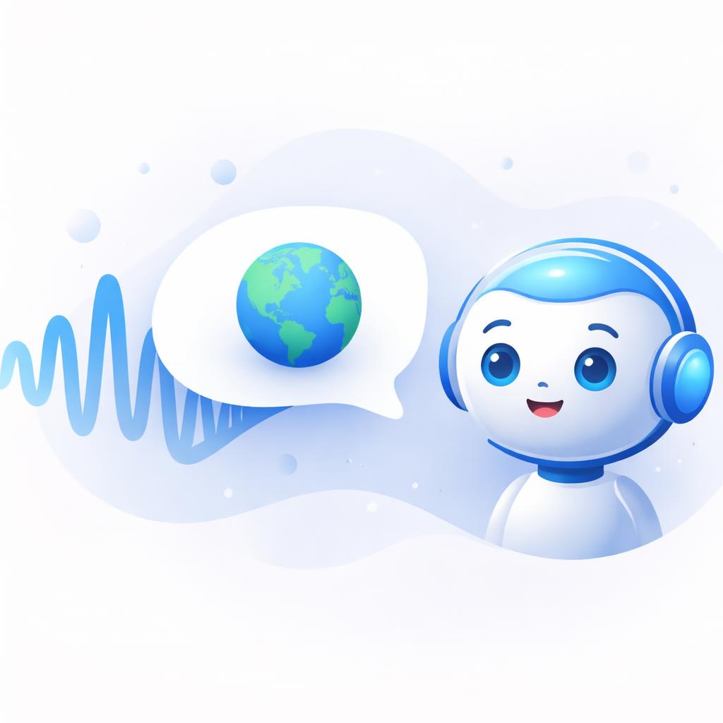An AI avatar speaking with a soundwave transforming into a globe