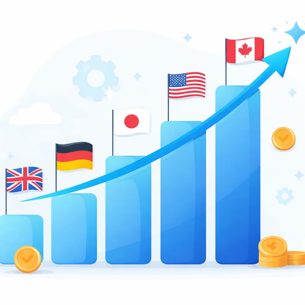Conversion rates climbing per country