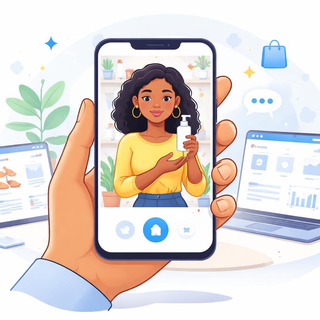 AI avatar presenting a product