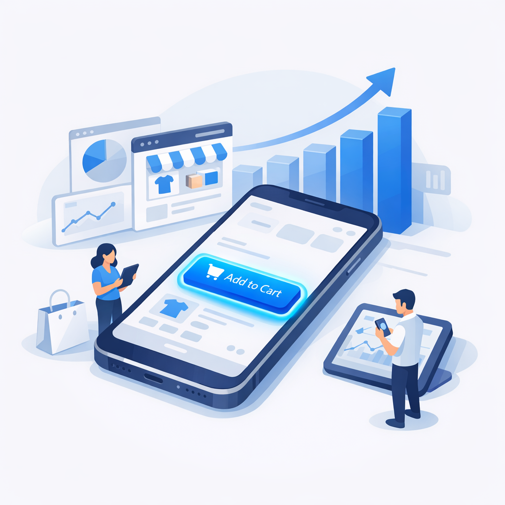 Stylized mobile phone showing a conversion lift from video content AI Avatar Conversion Strategy