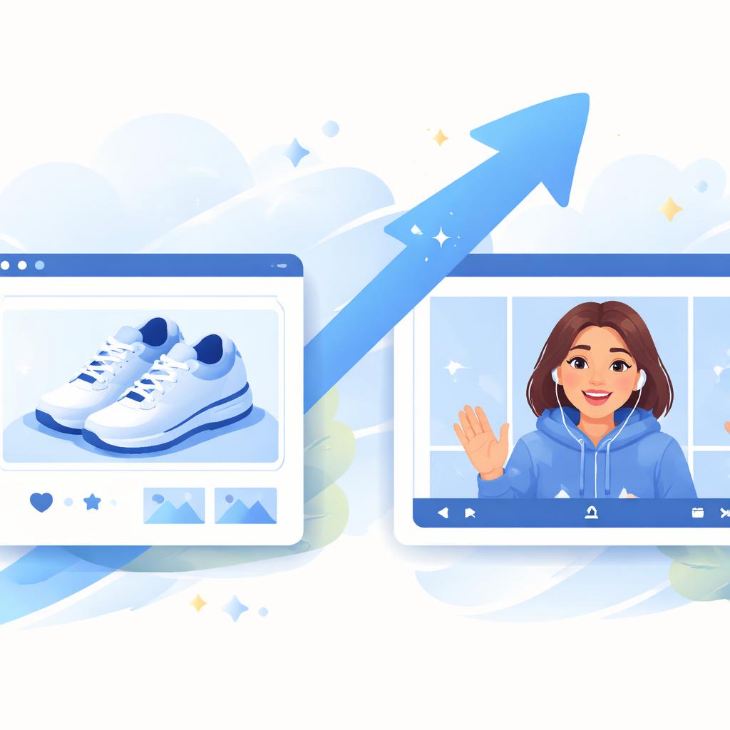 Comparison between static product photos and dynamic AI UGC video