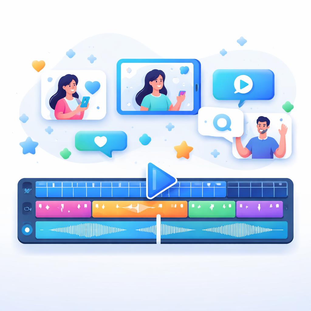 Optimizing your video timeline for visual impact and sound-off performance The video editing timeline for optimizing AI UGC