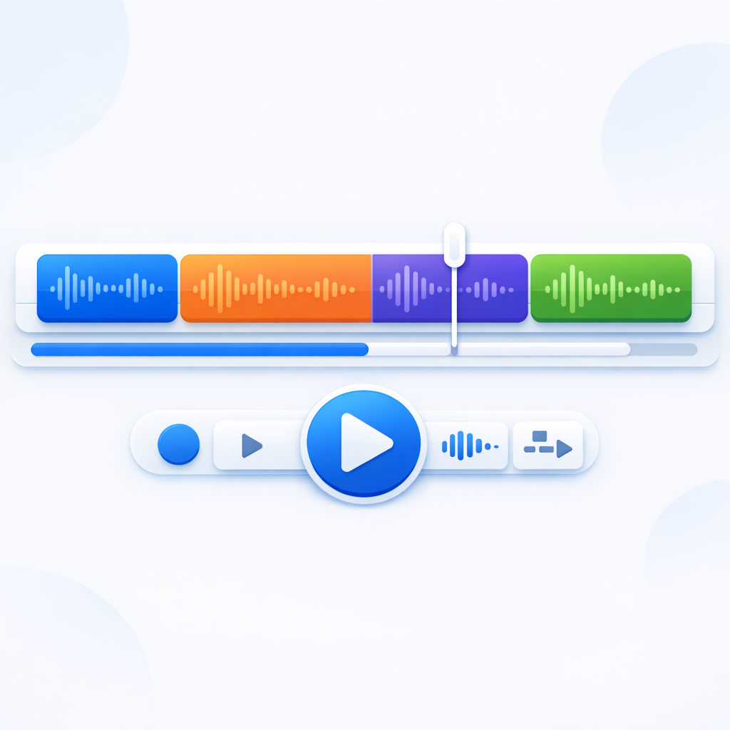 Modular AI UGC strategy for Shopify ads Video editing timeline showing modular segments