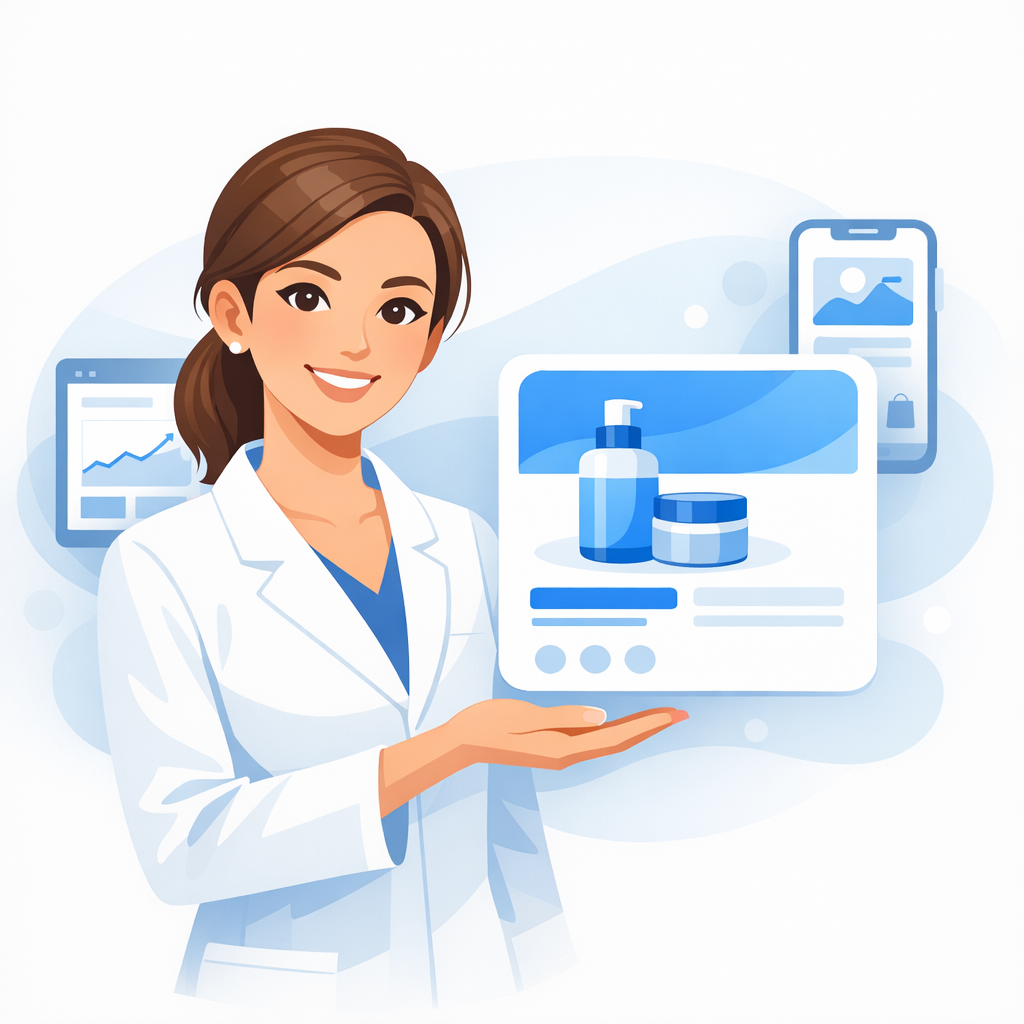 AI Expert Avatar presenting skincare