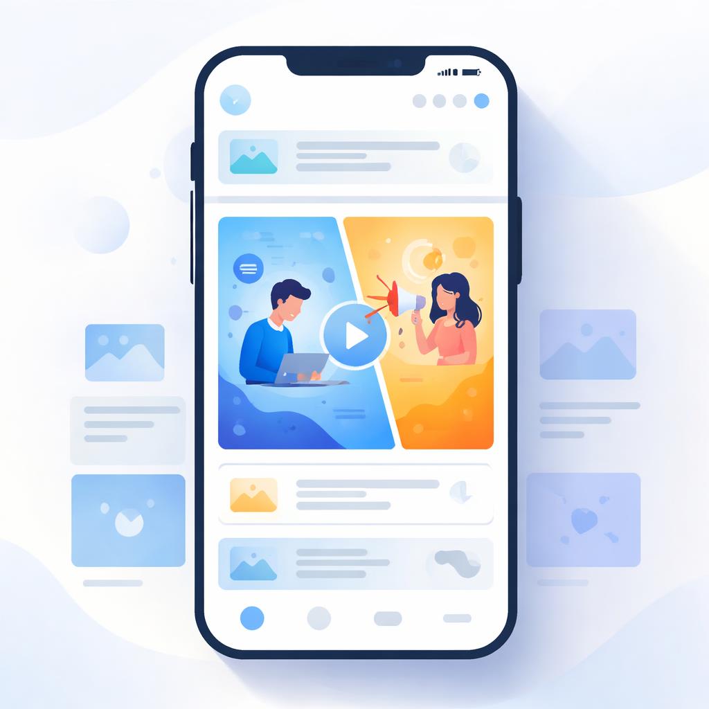 Split-screen video ads in social media feed A split-screen ad standing out in a social media feed