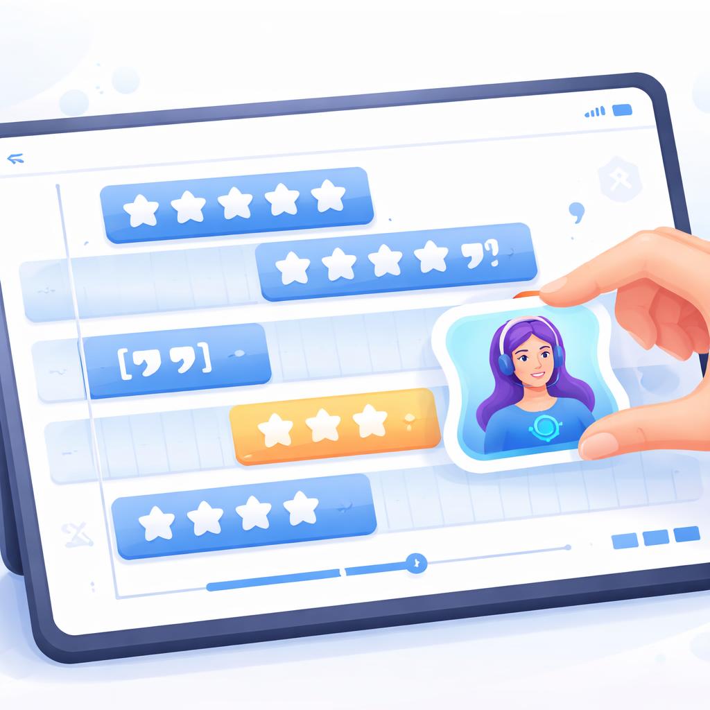 Building a video timeline with customer reviews