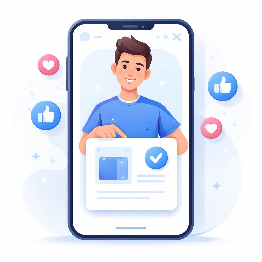 An illustration of a mobile phone screen showing a successful AI UGC video ad.
