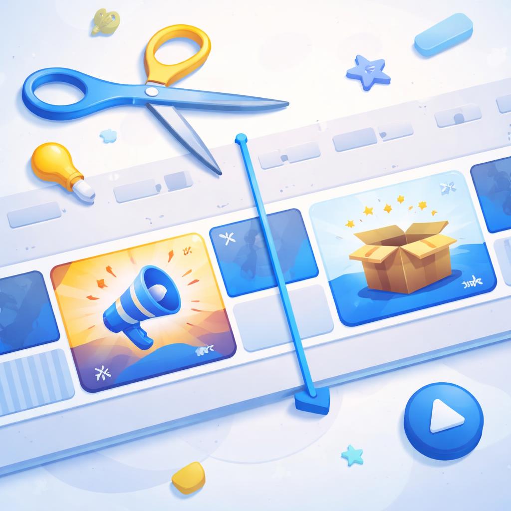 AI UGC unboxing scripts editing Editing an unboxing timeline