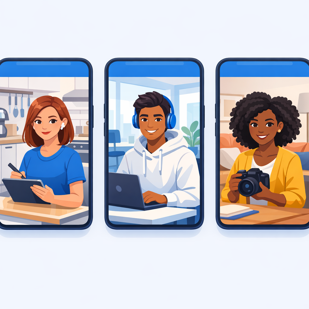 A feed of different AI creators