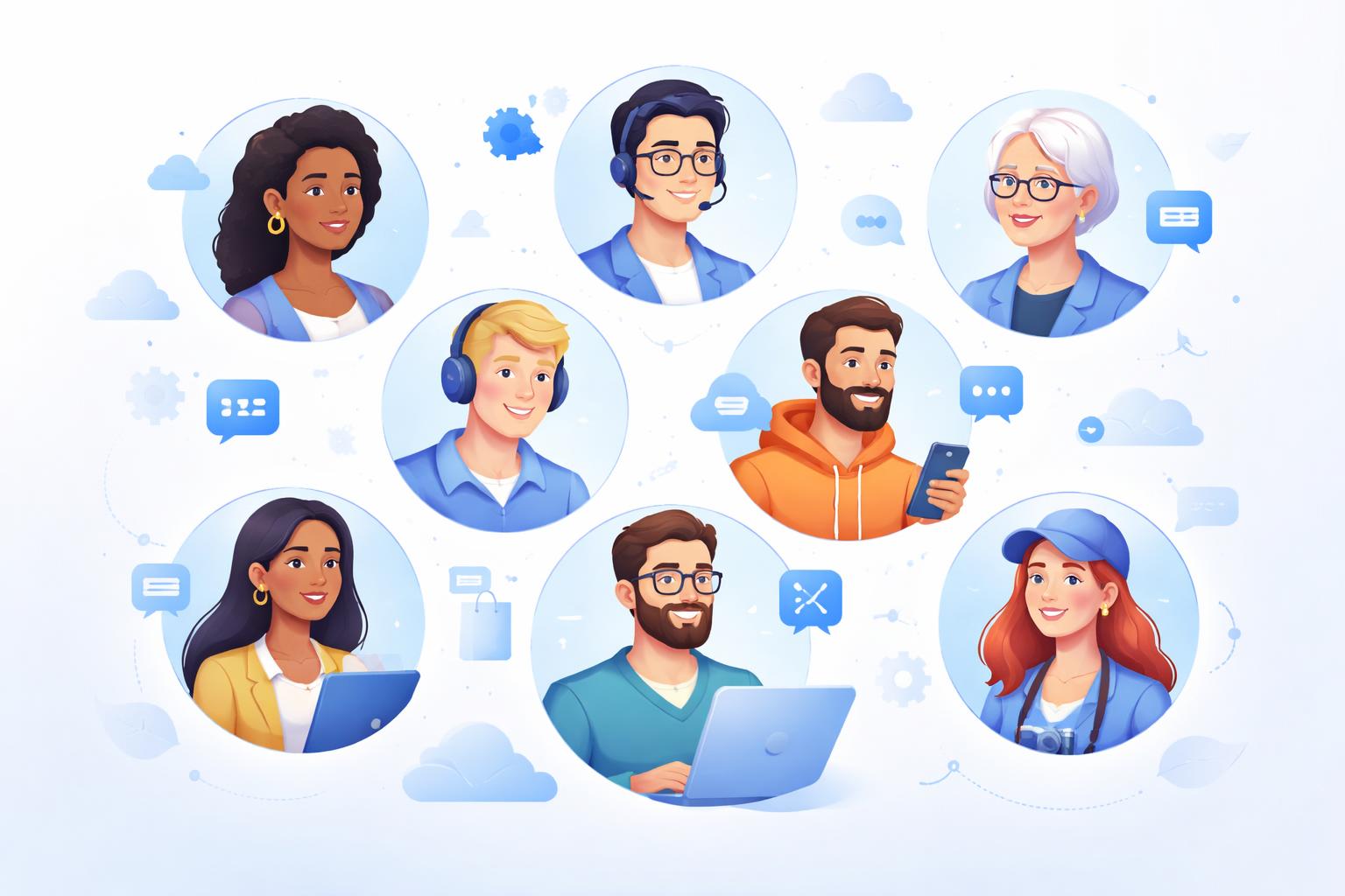 Diverse AI avatars representing different customer personas