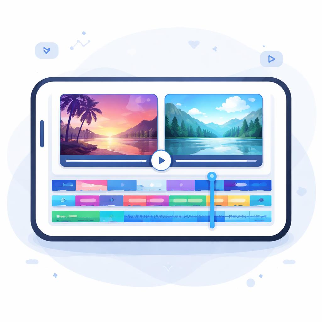 Optimizing comparison ads with AI UGC A stylized video editing timeline showing side-by-side comparison clips
