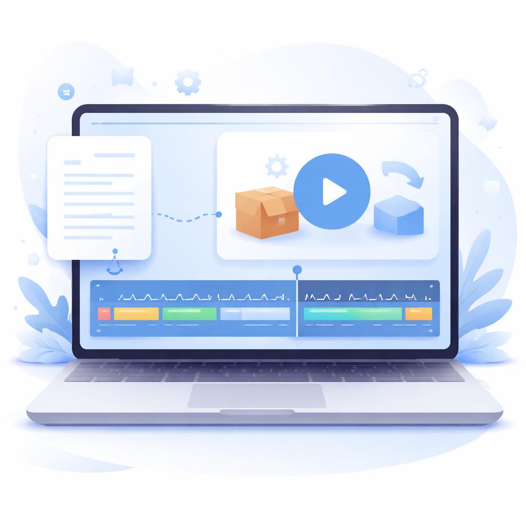 The workflow of creating a Shopify video FAQ using AI avatars and script automation. AI Video Workflow