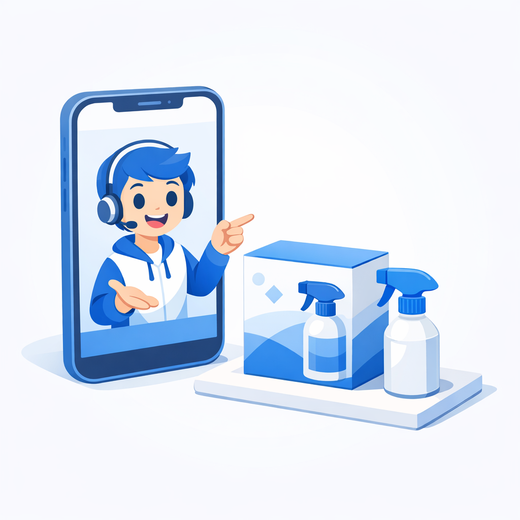AI Avatar demonstrating a product