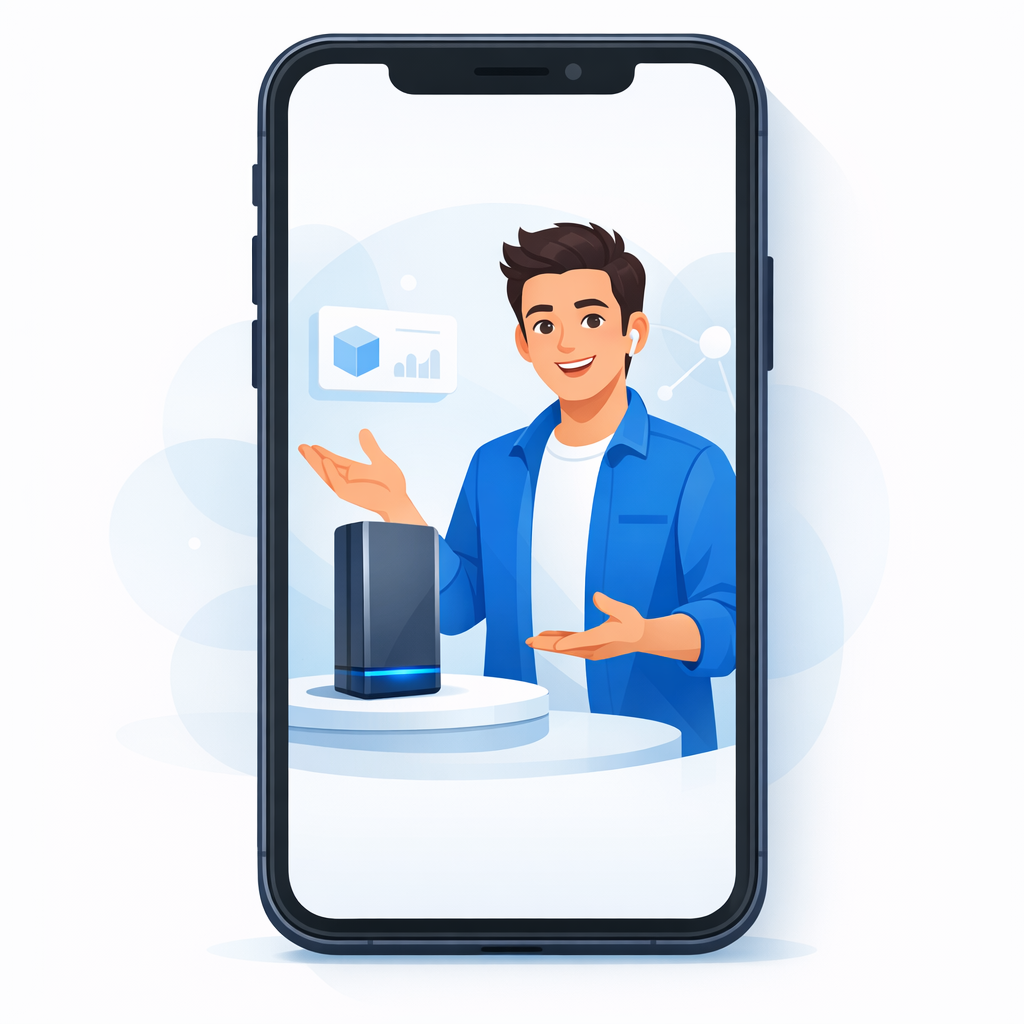 AI Avatar presenting a product