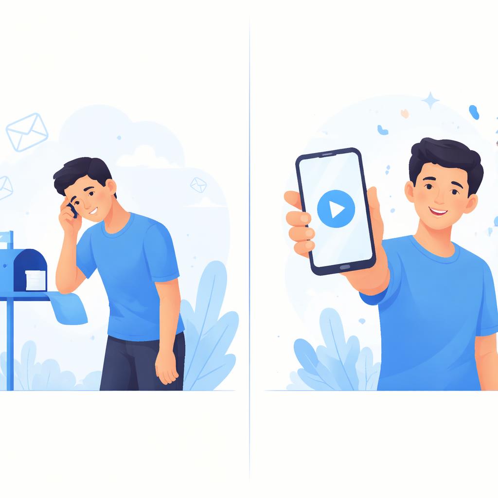 Comparison illustration showing the success of a merchant using video ads Success with AI UGC